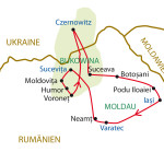 Karte Kulturreise Moldau- Bukowina